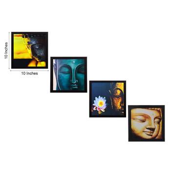 Set Of 4 Lord Buddha Satin Matt Texture UV Art Painting 2