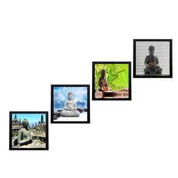 Set Of 4 Lord Buddha Satin Matt Texture UV Art Painting 1