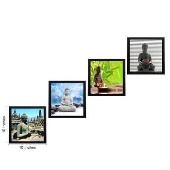 Set Of 4 Lord Buddha Satin Matt Texture UV Art Painting 2