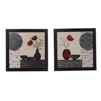 Set of 2 Floral Satin Matt Texture UV Art Painting 1