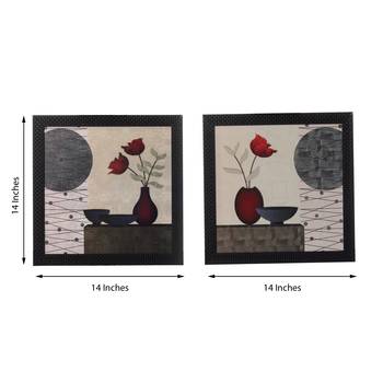 Set of 2 Floral Satin Matt Texture UV Art Painting 3