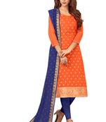 Orange floral print banarasi salwar