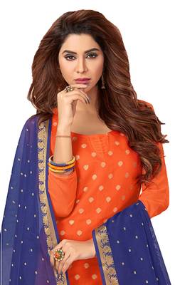 Orange floral print banarasi salwar 2