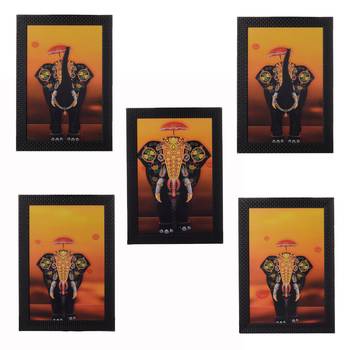 Set of 5 Elephant Variants Satin Matt Texture UV Art Painting 1