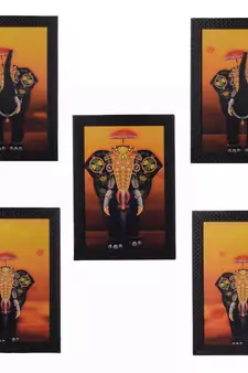 Set of 5 Elephant Variants Satin Matt Texture UV Art Painting