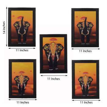 Set of 5 Elephant Variants Satin Matt Texture UV Art Painting 2