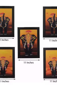 Set of 5 Elephant Variants Satin Matt Texture UV Art Painting
