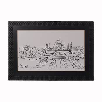 Sketched Tajmahal Satin Matt Texture UV Art Painting 1