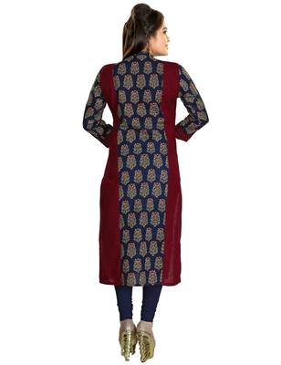 Brown Stylish Cotton Printed Kurti 2