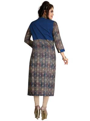 Brown Stylish Cotton Printed Kurti 3