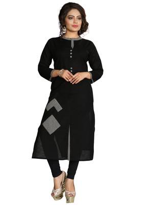 Black Stylish Cotton Printed Kurti 1
