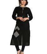 Black Stylish Cotton Printed Kurti