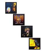 Set Of 4 Krishna and Buddha Satin Matt Texture UV Art Painting