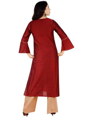 Maroon Stylish Cotton Printed Kurti 2