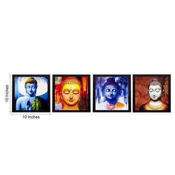 Set Of 4 Lord Buddha Satin Matt Texture UV Art Painting 2