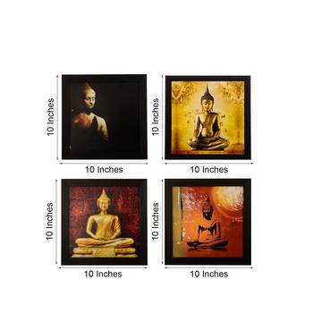 Set Of 4 Lord Buddha Satin Matt Texture UV Art Painting 2