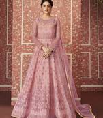 Mauve embroidered net salwar