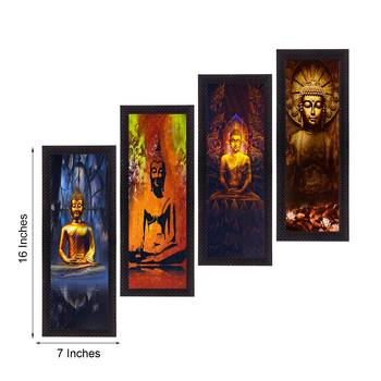 Set Of 4 Lord Buddha Satin Matt Texture UV Art Painting 2