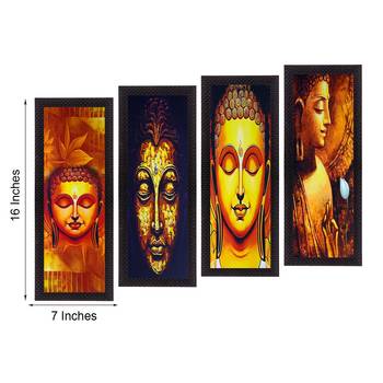 Set Of 4 Lord Buddha Satin Matt Texture UV Art Painting 2
