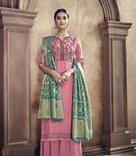 Pink Embroidered Viscose Salwar