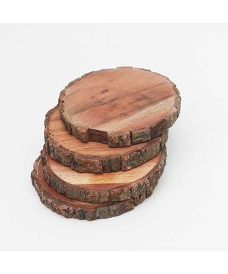 Bark Circle Wooden Coasters 1