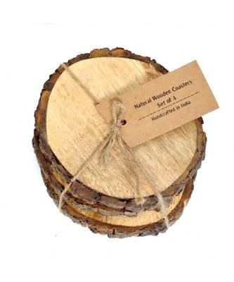 Large Natural Mango Tree Bark Wooden Coasters 1