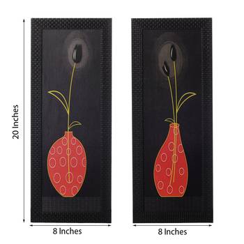 Set of 2 Floral Pot Satin Matt Texture UV Art Painting 3