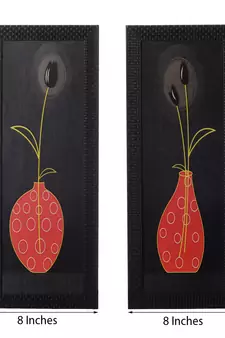 Set of 2 Floral Pot Satin Matt Texture UV Art Painting
