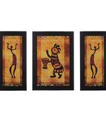 Set of 3 Abstract Tribals Satin Matt Texture UV Art Painting