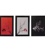 Set of 3 Abstract Tree View Satin Matt Texture UV Art Painting