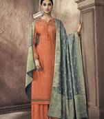 Orange embroidered viscose salwar