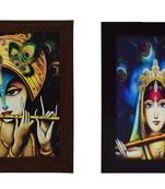 Set of 2 Radha Krishna Satin Matt Texture UV Art Painting