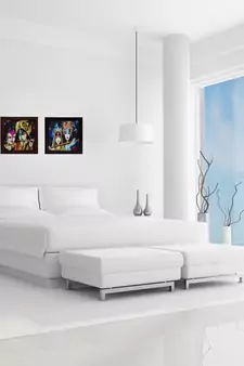 Set of 2 Radha Krishna Satin Matt Texture UV Art Painting
