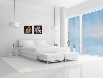 Set of 2 Radha Krishna Satin Matt Texture UV Art Painting 2