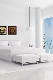 Set of 2 Meditating Buddha Satin Matt Texture UV Art Painting