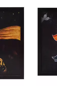 Set of Lord Ganesha and Radha Krishna Satin Matt Texture UV Art Painting