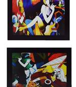 Set of 2 Radha Krishna Satin Matt Texture UV Art Painting