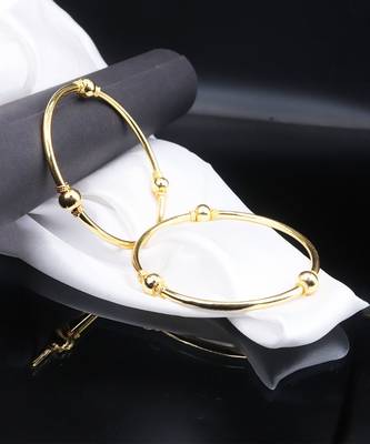Gold Plain Bangles Set Of 2 2