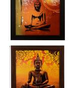 Set of 2 Meditating Buddha Satin Matt Texture UV Art Painting