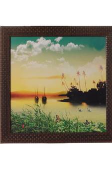 Morning Lake View Satin Matt Texture UV Art Painting