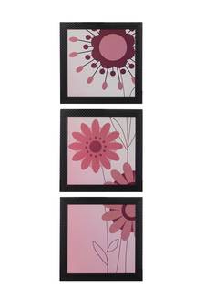 Set of 3 Floral Satin Matt Texture UV Art Painting