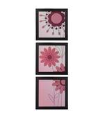 Set of 3 Floral Satin Matt Texture UV Art Painting