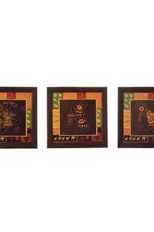 Set of 3 Tribal Lady Satin Matt Texture UV Art Painting
