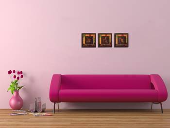 Set of 3 Tribal Lady Satin Matt Texture UV Art Painting 2