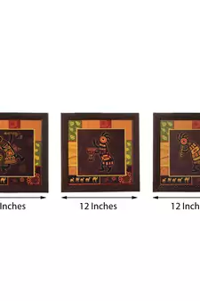 Set of 3 Tribal Lady Satin Matt Texture UV Art Painting