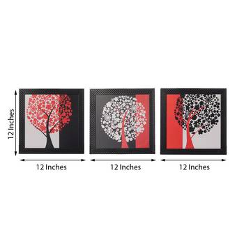 Set of 3 Tree View Satin Matt Texture UV Art Painting 3