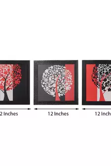 Set of 3 Tree View Satin Matt Texture UV Art Painting
