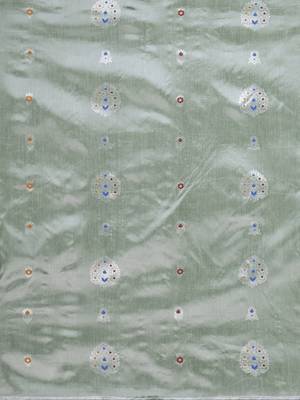 green woven art silk saree with blouse 4