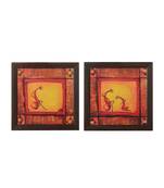Set of 2 Abstract Tribals Satin Matt Texture UV Art Painting