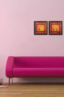 Set of 2 Abstract Tribals Satin Matt Texture UV Art Painting